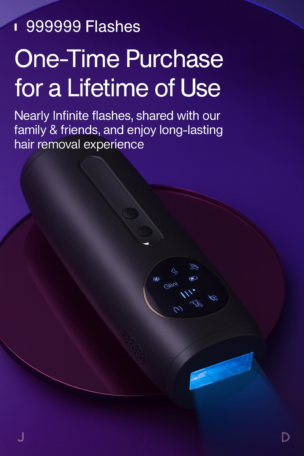 Rechargeable Laser Hair Removal Sapphire Cooling Auto Permanent Painless Bikinis Trimmer in Home Icy Cold Wireless IPL Epilator