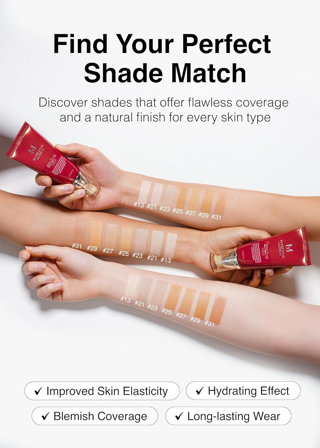 M Perfect Cover BB Cream No.23 Natural Beige -Light/Medium with Cool/Neutral Undertone SPF 42 PA +++ 1.69 Fl Oz - Tinted Moisturizer for Face with SPF