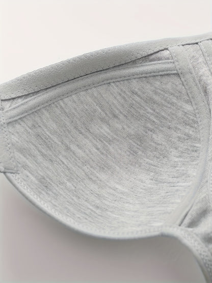 4pcs Women's Elegant Seamless Push-Up Bras - Front Closure, Breathable Nylon, Non-Padded Comfort Fit, Beige & Black for Casual Attire & Casual Outfits, Wirefree Bras, Sleek Bra Design, Smooth Texture Finish