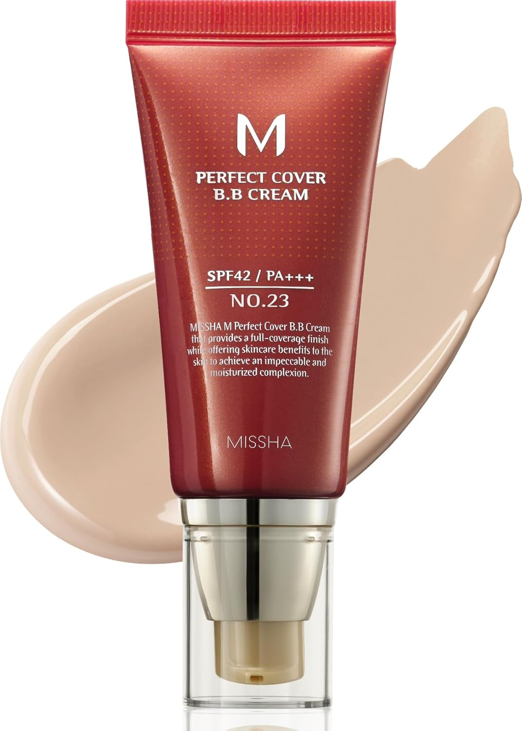 M Perfect Cover BB Cream No.23 Natural Beige -Light/Medium with Cool/Neutral Undertone SPF 42 PA +++ 1.69 Fl Oz - Tinted Moisturizer for Face with SPF