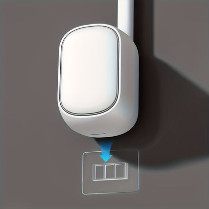 White Disposable Toilet Brush Set with Wall-Mounted Holder And Scrubbing Solution Wand Refills - Bathroom Cleaning Kit (1-Pack)