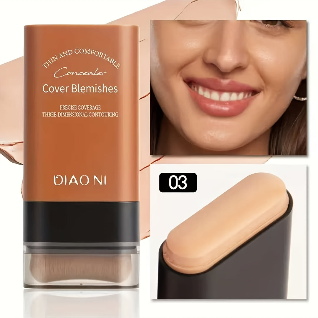 2-in-1 Concealer & Foundation Stick - Waterproof & Sweatproof Full Coverage Foundation With Buildable Concealer, Long-Lasting Matte Finish, All-Day Wear For Flawless Makeup - Suitable For All Light Beige Types Including Sensi