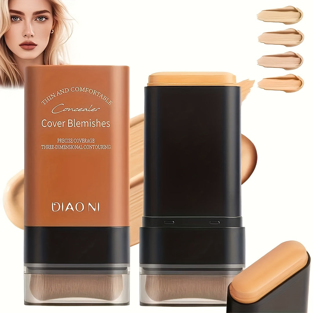 2-in-1 Concealer & Foundation Stick - Waterproof & Sweatproof Full Coverage Foundation With Buildable Concealer, Long-Lasting Matte Finish, All-Day Wear For Flawless Makeup - Suitable For All Light Beige Types Including Sensi