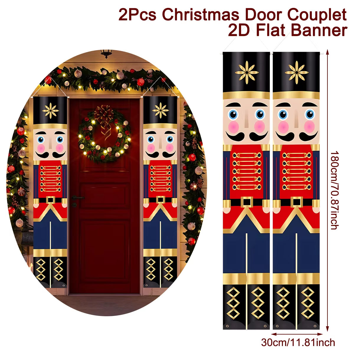 Christmas Door Banner Door Couplet Merry Christmas Decoration for Home 2025 Navidad Kerst Natal Noel Xmas Decor New Year 2026