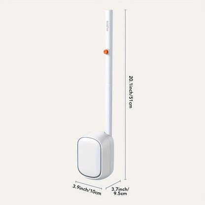 White Disposable Toilet Brush Set with Wall-Mounted Holder And Scrubbing Solution Wand Refills - Bathroom Cleaning Kit (1-Pack)