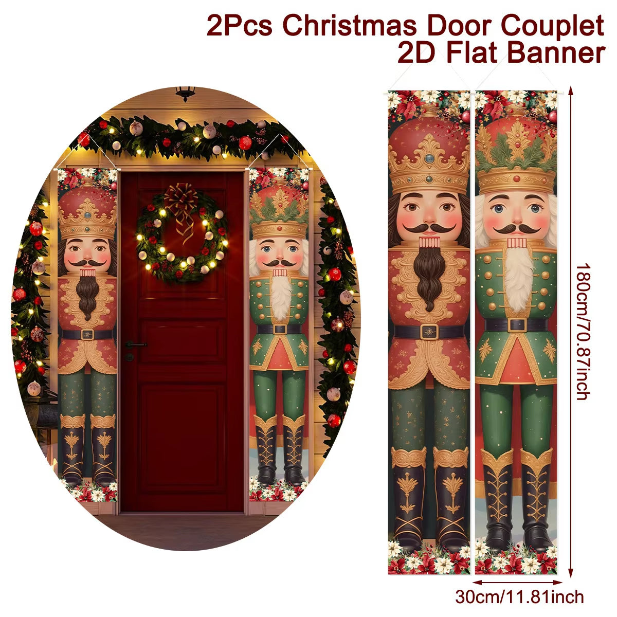 Christmas Door Banner Door Couplet Merry Christmas Decoration for Home 2025 Navidad Kerst Natal Noel Xmas Decor New Year 2026