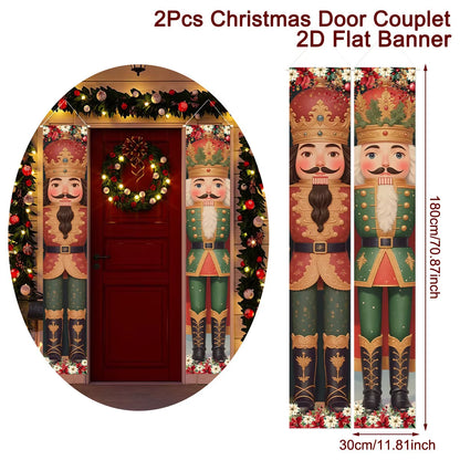 Christmas Door Banner Door Couplet Merry Christmas Decoration for Home 2025 Navidad Kerst Natal Noel Xmas Decor New Year 2026