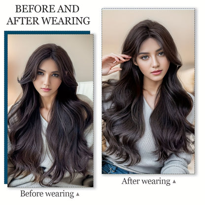 Suitable for Women 16 Cards 7pcs Water Ripple Large Wave Viscose Hair Extension Pieces Increase Hair Volume Wig Pieces Halloween