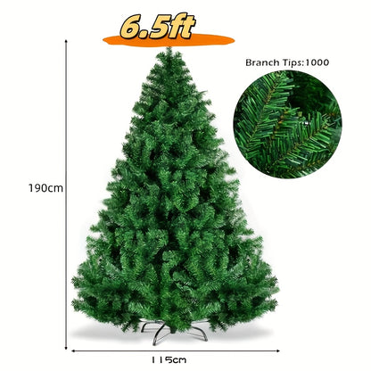 A High-quality Artificial Christmas Tree Consisting Of 1000 Branches At 6.5 Feet Is Easy To Assemble And Comes With A Metal Base, Making It Perfect For Holiday Parties And Families To Decorate The Christmas Tree Together