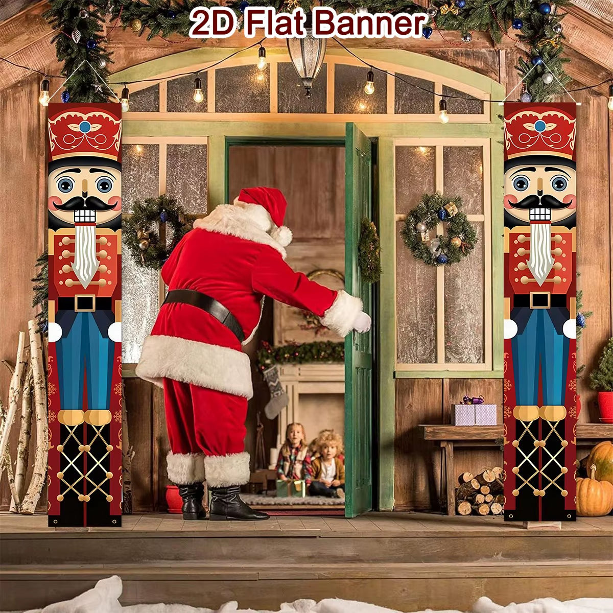 Christmas Door Banner Door Couplet Merry Christmas Decoration for Home 2025 Navidad Kerst Natal Noel Xmas Decor New Year 2026