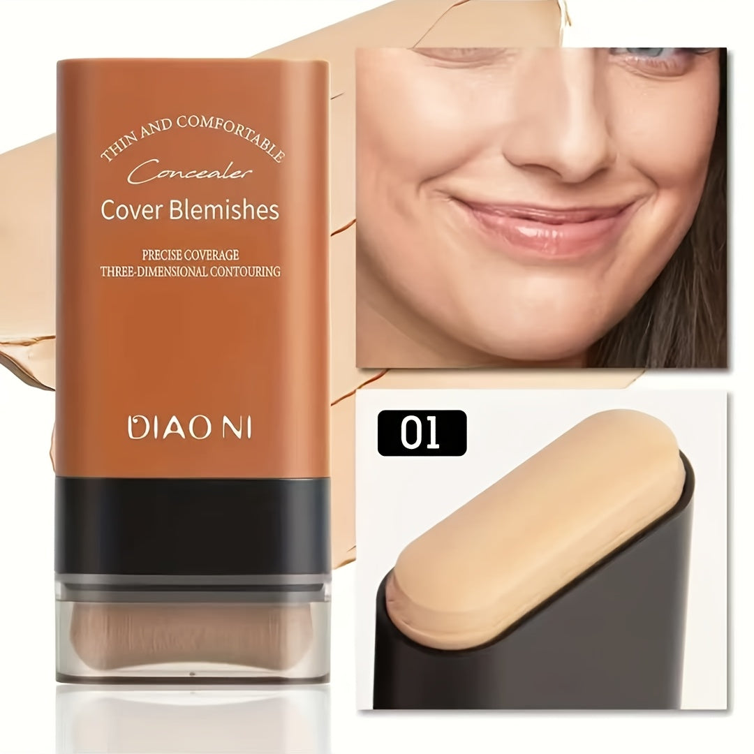 2-in-1 Concealer & Foundation Stick - Waterproof & Sweatproof Full Coverage Foundation With Buildable Concealer, Long-Lasting Matte Finish, All-Day Wear For Flawless Makeup - Suitable For All Light Beige Types Including Sensi