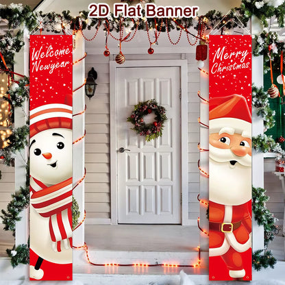 Christmas Door Banner Door Couplet Merry Christmas Decoration for Home 2025 Navidad Kerst Natal Noel Xmas Decor New Year 2026