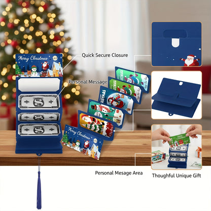 3/6pcs Of New Christmas Cash Gift Envelopes with Wallets, Christmas Cash Envelopes with Multiple Slots, Suitable As Christmas Gifts, Can Hold Cards, Practical Christmas Present, Christmas Gift Bags, Christmas Decorations, Gif
