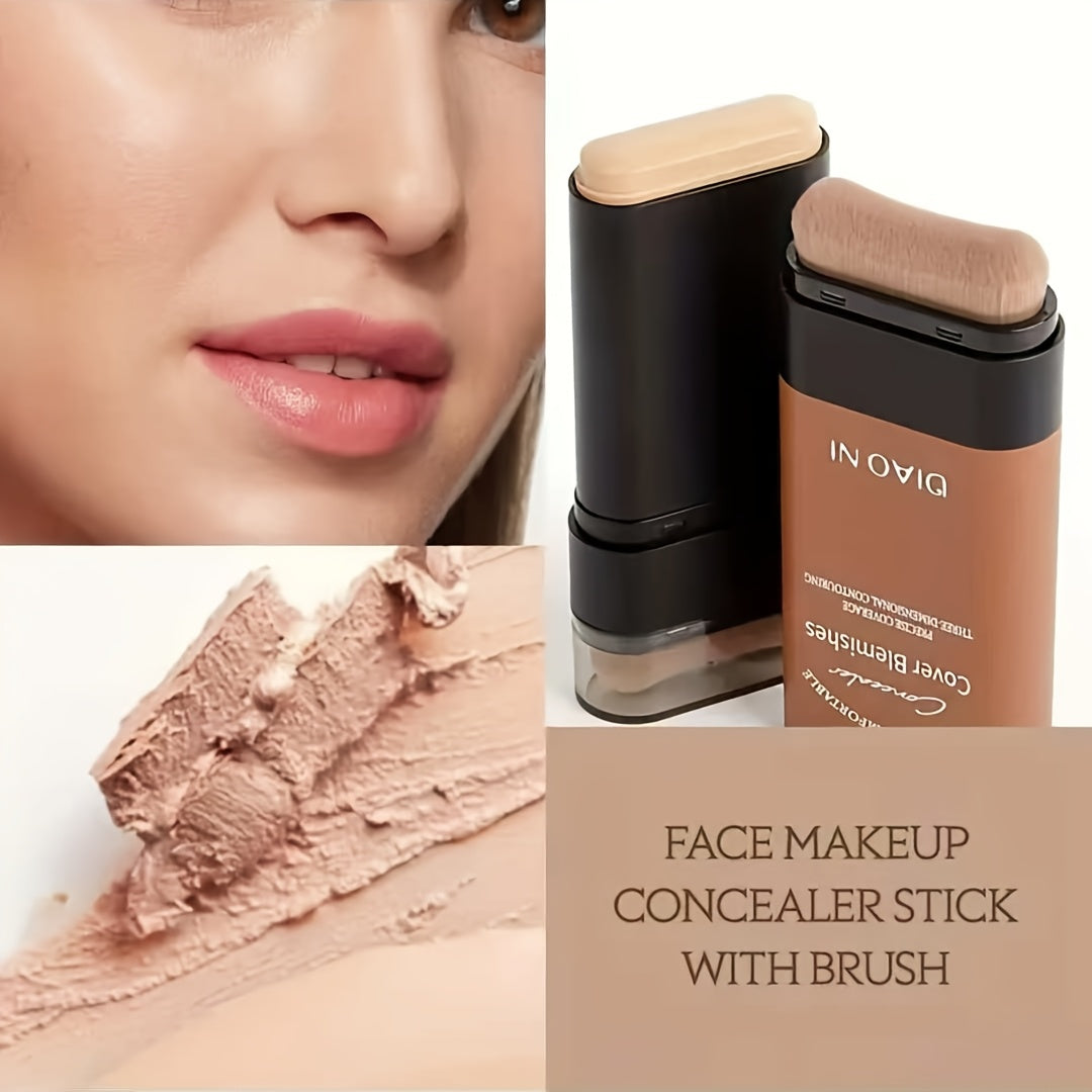 2-in-1 Concealer & Foundation Stick - Waterproof & Sweatproof Full Coverage Foundation With Buildable Concealer, Long-Lasting Matte Finish, All-Day Wear For Flawless Makeup - Suitable For All Light Beige Types Including Sensi