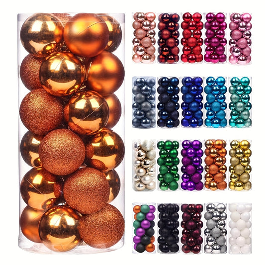 24ct, 1. 18"/1. 57"/2"/2. 36" Christmas Ball Ornaments, -break Christmas Tree Hanging Balls Decorations Perfect for Holiday Wedding Christmas Decorations (random Delivery Of Golden And Silvery Two-color Hat Covers)