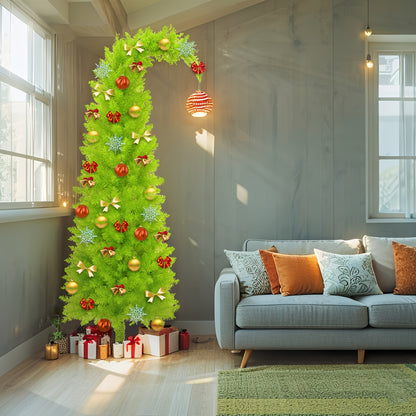6-foot Artificial Christmas Tree - Bendable, Unique Decorations, Tree Skirt, String Lights, Christmas Ball | Party Decor for Shop Window