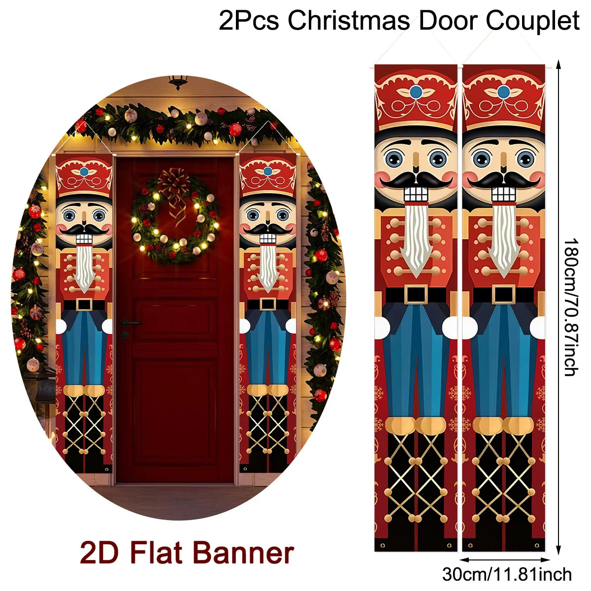 Christmas Door Banner Door Couplet Merry Christmas Decoration for Home 2025 Navidad Kerst Natal Noel Xmas Decor New Year 2026