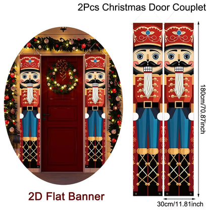 Christmas Door Banner Door Couplet Merry Christmas Decoration for Home 2025 Navidad Kerst Natal Noel Xmas Decor New Year 2026