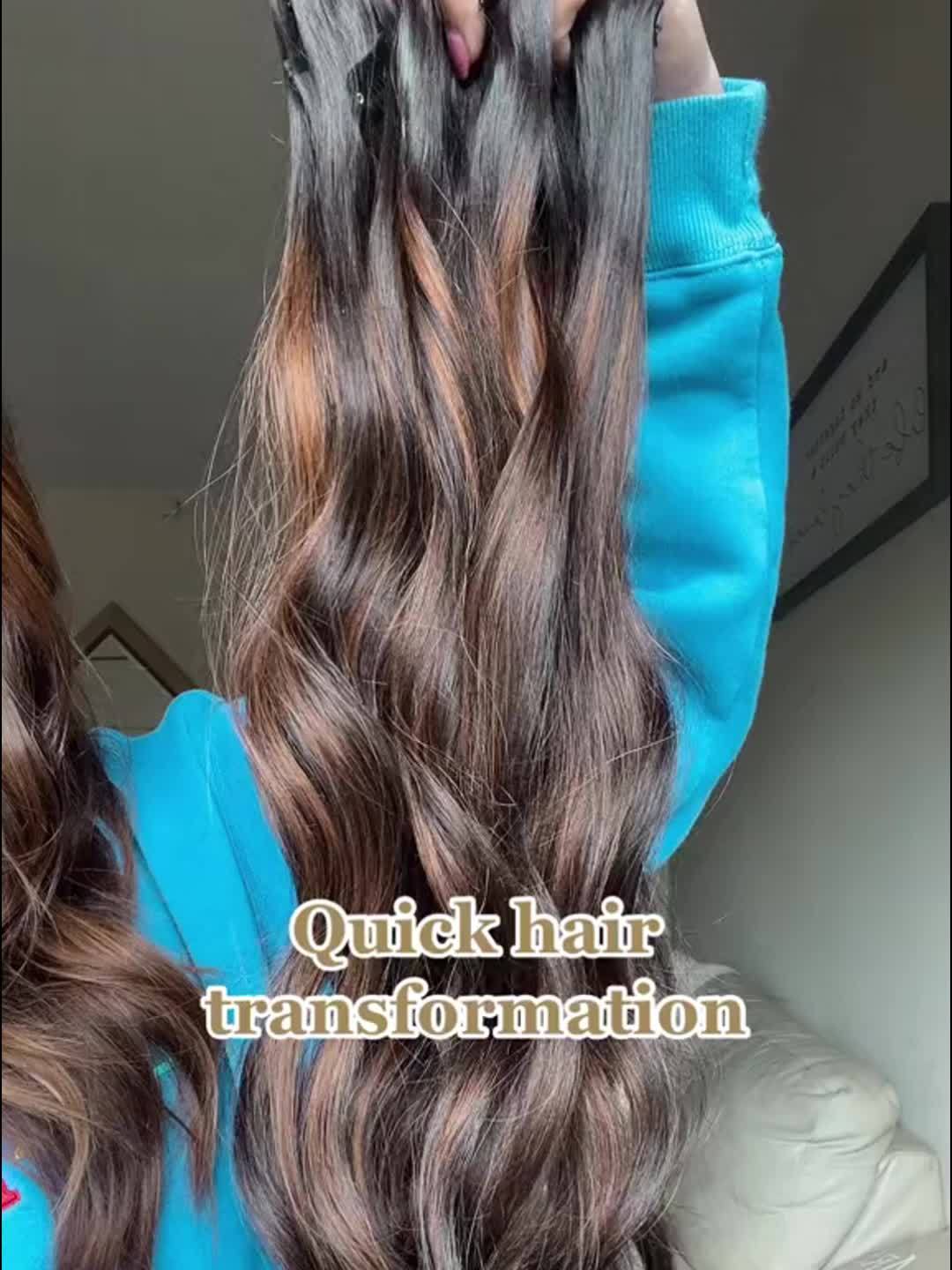 Suitable for Women 16 Cards 7pcs Water Ripple Large Wave Viscose Hair Extension Pieces Increase Hair Volume Wig Pieces Halloween