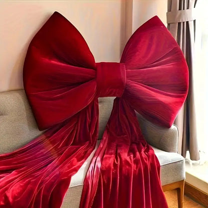 1pc Giant Luxurious Red Bow Party Decoration - 31.5 Inch Elegant Satin Tassel Ribbon with Large Full Round Bow & Long Trailing Tail, Self-Standing Design for Christmas, Birthdays, Weddings, New Year'S Eve - No /Electricity, D