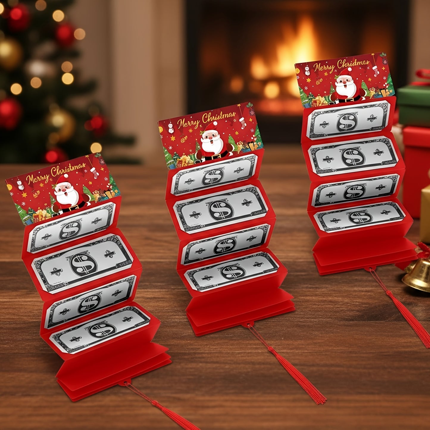 3/6pcs Of New Christmas Cash Gift Envelopes with Wallets, Christmas Cash Envelopes with Multiple Slots, Suitable As Christmas Gifts, Can Hold Cards, Practical Christmas Present, Christmas Gift Bags, Christmas Decorations, Gif