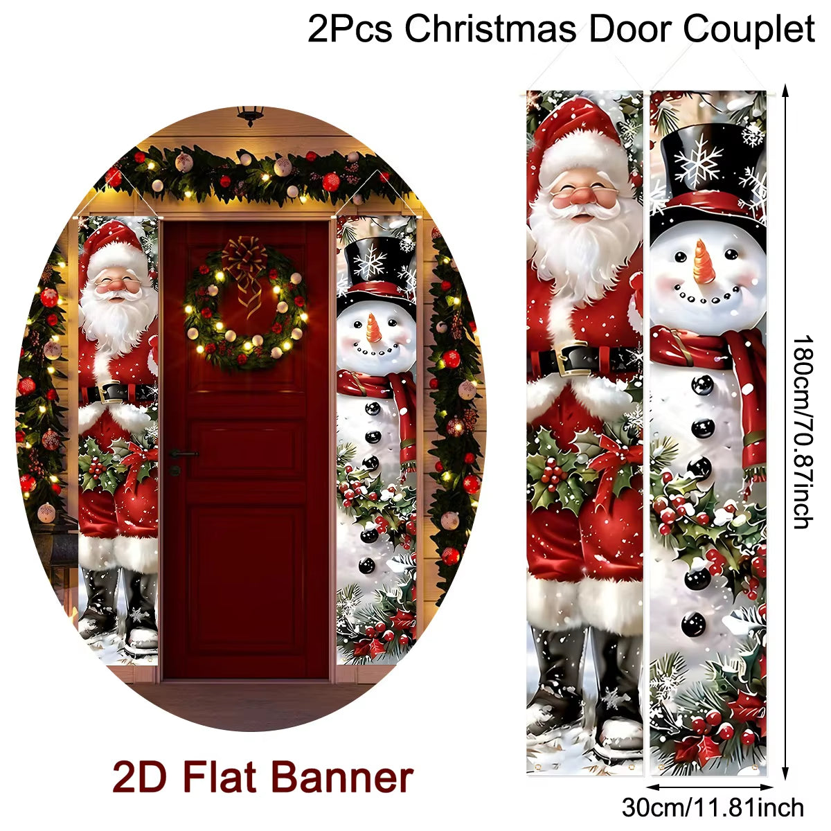 Christmas Door Banner Door Couplet Merry Christmas Decoration for Home 2025 Navidad Kerst Natal Noel Xmas Decor New Year 2026