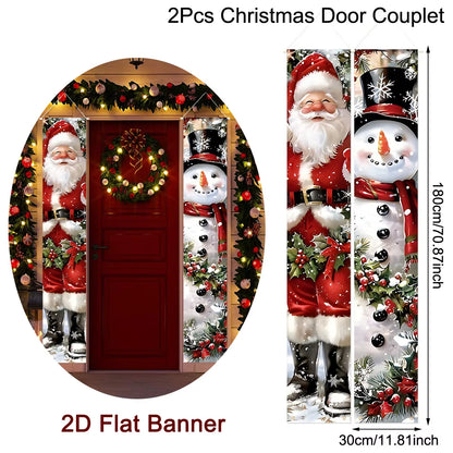 Christmas Door Banner Door Couplet Merry Christmas Decoration for Home 2025 Navidad Kerst Natal Noel Xmas Decor New Year 2026