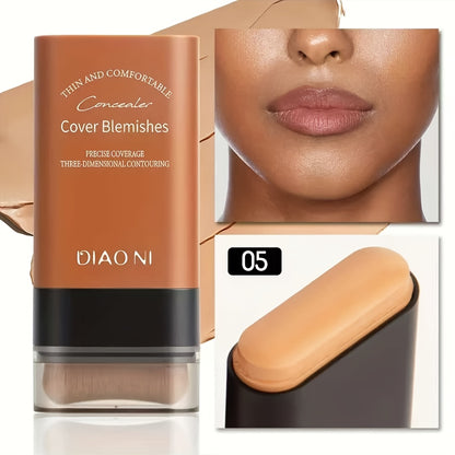 2-in-1 Concealer & Foundation Stick - Waterproof & Sweatproof Full Coverage Foundation With Buildable Concealer, Long-Lasting Matte Finish, All-Day Wear For Flawless Makeup - Suitable For All Light Beige Types Including Sensi