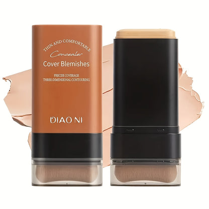 2-in-1 Concealer & Foundation Stick - Waterproof & Sweatproof Full Coverage Foundation With Buildable Concealer, Long-Lasting Matte Finish, All-Day Wear For Flawless Makeup - Suitable For All Light Beige Types Including Sensi