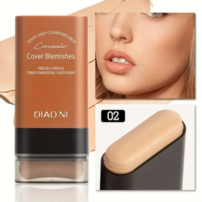 2-in-1 Concealer & Foundation Stick - Waterproof & Sweatproof Full Coverage Foundation With Buildable Concealer, Long-Lasting Matte Finish, All-Day Wear For Flawless Makeup - Suitable For All Light Beige Types Including Sensi