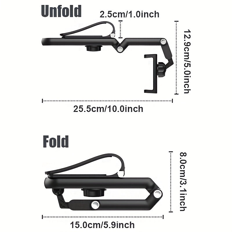 1 Universal 1080 ° Rotatable Car Phone Holder, Installed On The Sunshade Car Holder, Durable ABS Material, Suitable For Adjustable Installation In Bedrooms, Kitchens, And Vehicles