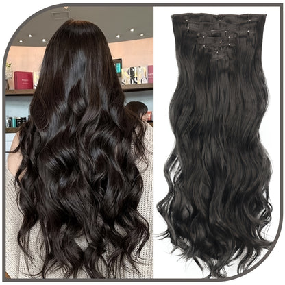 7 Sets (16 Clips) Clip-In Curly Hair Extensions for Women - 24" Long Blonde/Brown/Beige/Balayage Ombre Wavy Wig Pieces, -Looking Volume & Length for Everyday, Parties, Weddings, Sensitive Scalp Friendly - Easy Clip-On Extensi