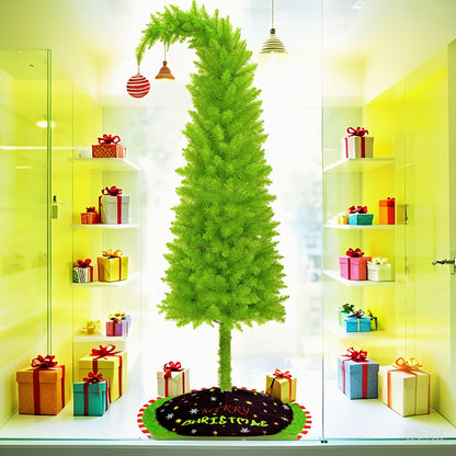 6-foot Artificial Christmas Tree - Bendable, Unique Decorations, Tree Skirt, String Lights, Christmas Ball | Party Decor for Shop Window